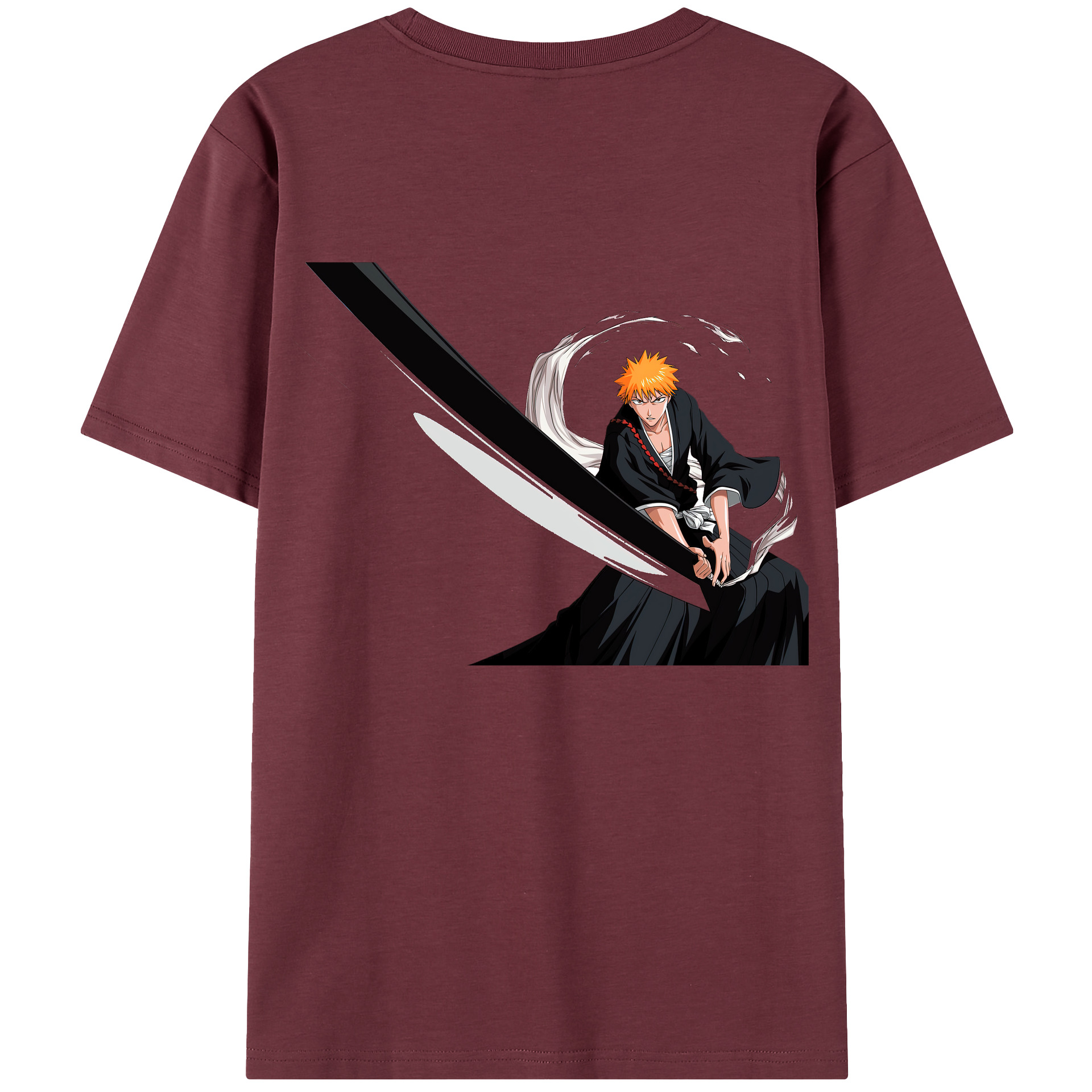 （画像用） ブリーチ 黒崎一護（くろさき いちご）BLEACH Kurosaki Ichigo 綿100％半袖Tシャツ（背面プリント）